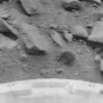 A photograph from Venera 9 showing the surface of Venus. The image was sent back from the probe in 1975.