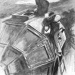 A spherical spacecraft carried two men to the moon in H.G. Wells's The First Men in the Moon, published in 1901.