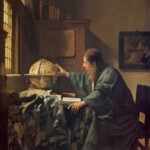 Johannes Vermeer painted an astronomer studying a celestial globe in 1668.