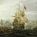 A French ship attacked by pirates in a 1615 painting by Aert Anthoniszoon. Pirates
