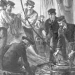 The crew of the Challenger hauls up marine animals from the deep sea. Challenger