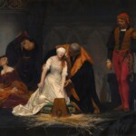 The execution of Lady Jane Grey, England's queen for nine days.