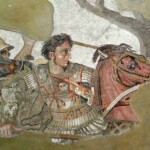 A mosaic recovered from Pompeii shows Alexander the Great and his warhorse Bucephalus.