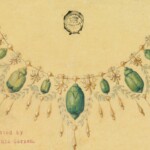 Look closer––this necklace uses Brazilian beetles as a fashionable accessory. The 1900 drawing shows the trend for insect jewelry in the Victorian era.