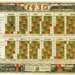 A 1930 calendar from the Soviet Union shows color-coded five-day weeks. Workers were expected to show up every day except their designated rest day. The confusing system meant that Soviets did not have weekends for 11 years.