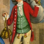 A 1774 caricature of a man wearing an enormous wig. The style of important people wearing large wigs gave us the phrase "bigwig."