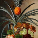 A still-life painting of a pineapple from c. 1800 shows the fruit on display, not for eating. Aristocrats would often surround a pineapple centerpiece with cheaper fruits so they could reuse the tropical fruit, which had become a status symbol.