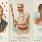 Early sports trading cards featured athletes of all kinds, including pool players,
oarsmen, boxers, sharpshooters, and wrestlers. These 1887 sports cards come from
Allen & Ginter Cigarettes. Metropolitan Museum of Art