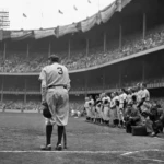 When did athletes start wearing numbers on their uniforms? By
1948, when Babe Ruth attended a ceremony to retire his number,
jersey numbers were common – but not when Ruth started
playing in 1914. New York Herald Tribune