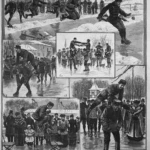 Some figure skaters prioritized artistry and fluid movements, while others did
athletic leaps on the ice. In this 1894 illustration, skaters show off their skills.
Wikimedia Commons